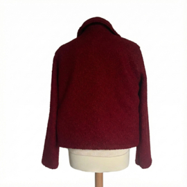 Jasje / vest bouclé wijnrood
