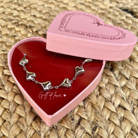 Armband in cadeaudoosje Love zilver