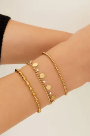 Armband cirkels met strass- zilver