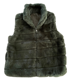 Bodywarmer fake fur groen