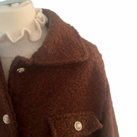 Jasje / vest bouclé hazelnoot