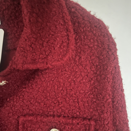 Jasje / vest bouclé wijnrood
