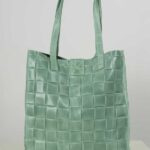 Echt leren tas mint groen