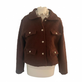 Jasje / vest bouclé hazelnoot