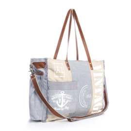 Shopper/ weekender VINTAGE grijs