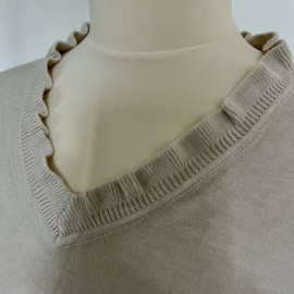 Trui V-hals beige