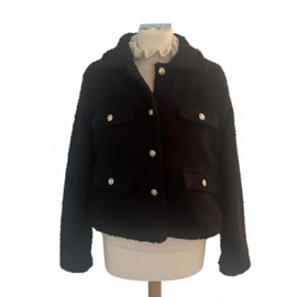 Jasje / vest bouclé zwart