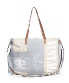 Shopper/ weekender VINTAGE grijs