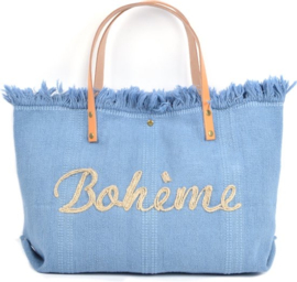 Strandtas bohème blauw