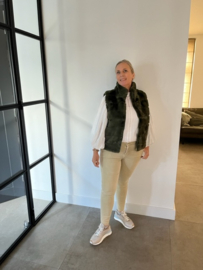 Bodywarmer fake fur groen