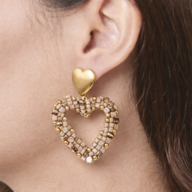 Oorhangers Amour sand gold