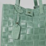 Echt leren tas mint groen