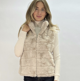 Bodywarmer fake fur beige