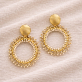 Oorhangers Luna sand gold