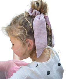 srunchie scarf rose golden dots