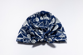 mini turban blue flowers