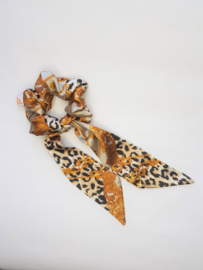 Scarf scrunchie beige  leopard