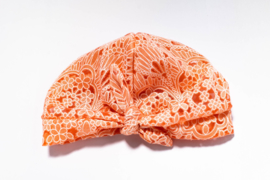 mini turban broderie coral
