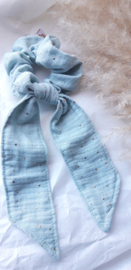 srunchie scarf mint golden dots