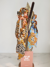 Scarf scrunchie beige  leopard