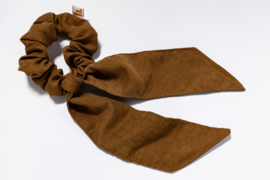 scrunchie scarf peachskin camel