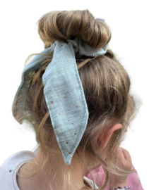 srunchie scarf mint golden dots