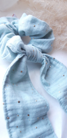 srunchie scarf mint golden dots