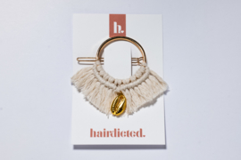 slide gold macramé charm