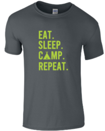 Eat. Sleep. Camp. Repeat. Kinder Shirt