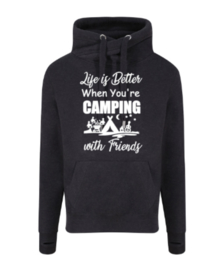 Life is better when you're camping friends Cross Neck Hoodie