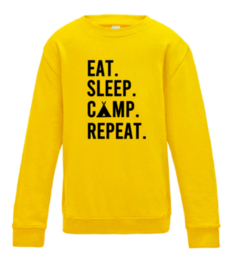 Eat. Sleep. Camp. Repeat. Sweater Kinderen