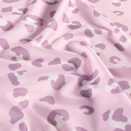Swimwear jersey digitaal bedrukt panterprint lila UPF50
