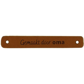 Leren Label gemaakt door oma 7x1 cm