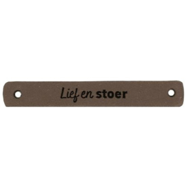 Leren Label lief en stoer 7x1 cm
