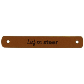 Leren Label lief en stoer 7x1 cm