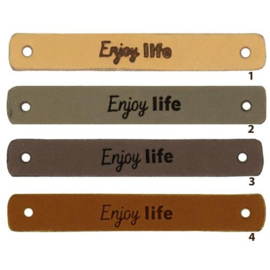 Leren Label enjoy life 7x1 cm