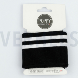 Cuffs strepen 7 cm zwart