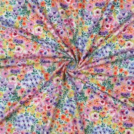 Jersey digitaal bloemen multi