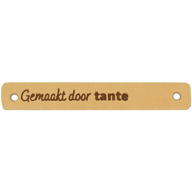 Leren Label gemaakt door tante 7x1 cm