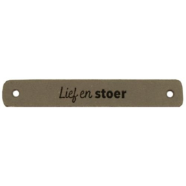 Leren Label lief en stoer 7x1 cm