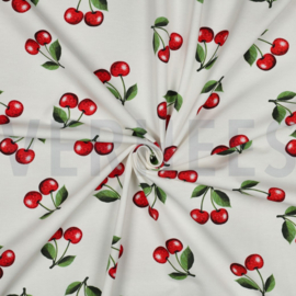 Jersey digitaal kersen gebroken wit