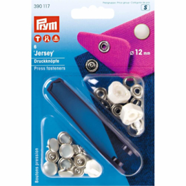 Naaivrije drukknoop 12 mm kap parel
