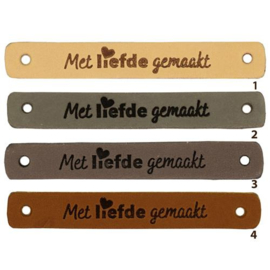 Leren Label met liefde gemaakt 7x1 cm