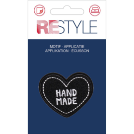 Restyle applicatie handmade hartje zwart
