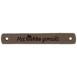 Leren Label met liefde gemaakt 7x1 cm