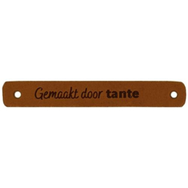 Leren Label gemaakt door tante 7x1 cm