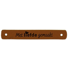 Leren Label met liefde gemaakt 7x1 cm