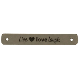 Leren Label live love laugh 7x1 cm