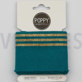 Cuffs Lurex 7 cm teal