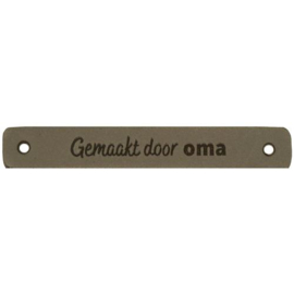 Leren Label gemaakt door oma 7x1 cm
